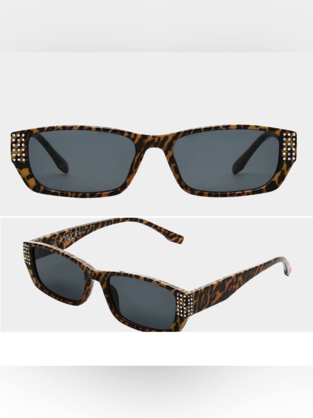 Betsey Johnson Talk that Talk Leopard Print Sunglasses with Rhinestone Accents